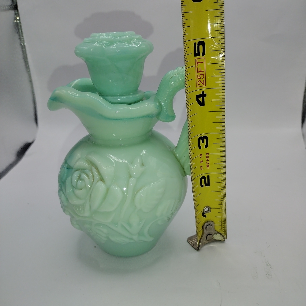 Vintage Avon 1978 Victorian Rose Pitcher Mini Wash Basin Blue/Green Swirl